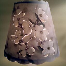 New 3x5x4.5 Cut White Dogwood Lampshade 100% Recycled Material Candelabra - thumbnail 2