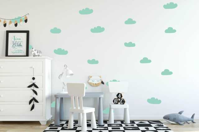 Clouds Decal - Choose Your Color, Sky Wall Decals, Stickers, Decal, Scandinavian Design, Decals Nursery, Space - image 1