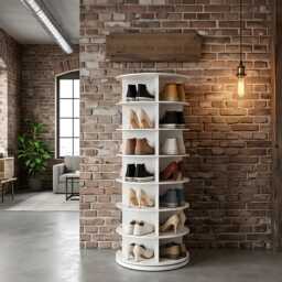 7 Tier Rotating Shoe Rack Tower, Space Saving Organizer - thumbnail 2