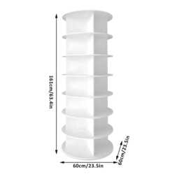 7 Tier Rotating Shoe Rack Tower, Space Saving Organizer - thumbnail 4