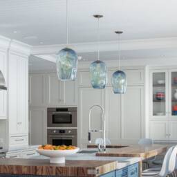 Aqua Petra Pendant Light Hand Blown Glass Made To Order - thumbnail 2