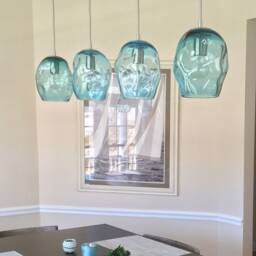 Aqua Petra Pendant Light Hand Blown Glass Made To Order - thumbnail 3