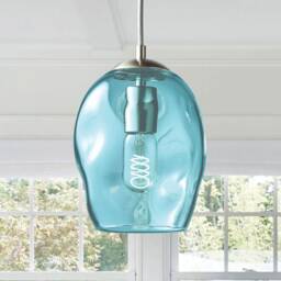 Aqua Petra Pendant Light Hand Blown Glass Made To Order - thumbnail 1