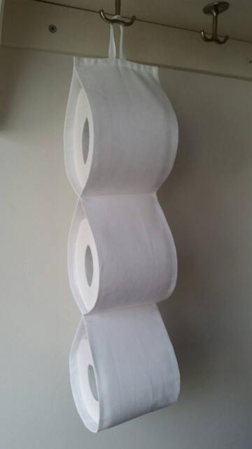 Minimalist Bath Decor. Small Space Furniture. Pure White Toilet Roll Holder - image 1