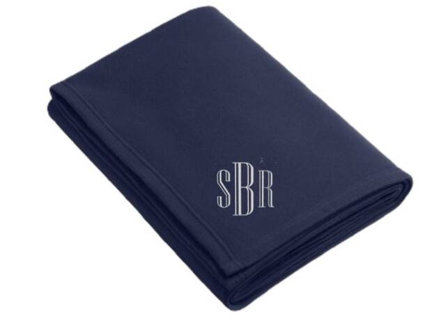 Personalized Embroidered Fleece Blanket With Monogram Custom Housewarming Or Wedding Gift For Men Women - image 1