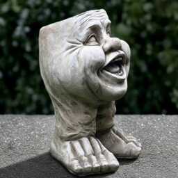 Large Flower Pot Statue Concrete Planter Person Decoration Outdoor Plant Sculpture Front Door Ornament Garden & Home Figurine Yard Art - thumbnail 2