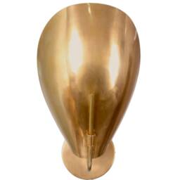 Mid Century Modern Brass Wall Sconce, Handmade Curved Shade Light - thumbnail 3