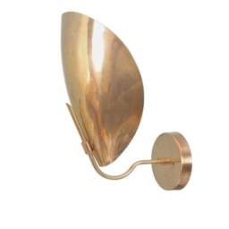 Mid Century Modern Brass Wall Sconce, Handmade Curved Shade Light - thumbnail 2