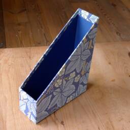 William Morris Magazine Holder Bramble Blue, Handmade Stationery - thumbnail 2