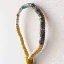 Tassel Knotted Wall Hanging, Contemporary Fiber Knot Loop Decor, Wrapped Macrame Rope Art For Boho Decor - thumbnail 4