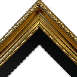 Large Shabby Chic Gold Picture Frame With Black Mount - thumbnail 3