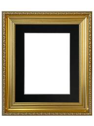 Large Shabby Chic Gold Picture Frame With Black Mount - thumbnail 1