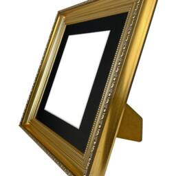 Large Shabby Chic Gold Picture Frame With Black Mount - thumbnail 2