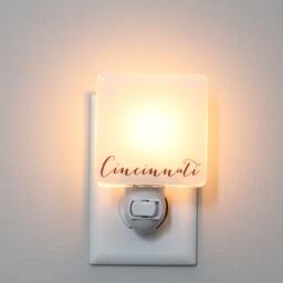 Cincinnati Fused Glass Nightlight - City Custom Pride State Wording - thumbnail 2