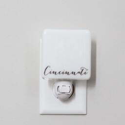 Cincinnati Fused Glass Nightlight - City Custom Pride State Wording