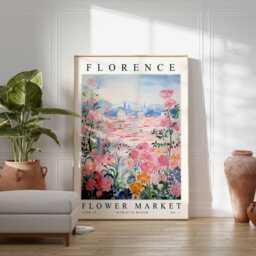 Florence Flower Market Poster Italian Floral Wall Art - thumbnail 2