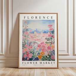 Florence Flower Market Poster Italian Floral Wall Art - thumbnail 3