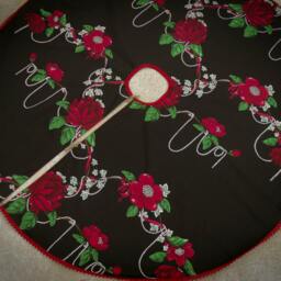 Christmas Home Decor Flower Magnolia Tree Skirt Holiday Xmas Swedish Ornament - thumbnail 2
