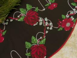 Christmas Home Decor Flower Magnolia Tree Skirt Holiday Xmas Swedish Ornament - thumbnail 1