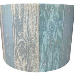 Coastal Wood Panel Lampshade For Ceiling & Table Lamps, Nautical Rustic Drum Light Shade - thumbnail 2