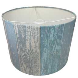 Coastal Wood Panel Lampshade For Ceiling & Table Lamps, Nautical Rustic Drum Light Shade - thumbnail 3