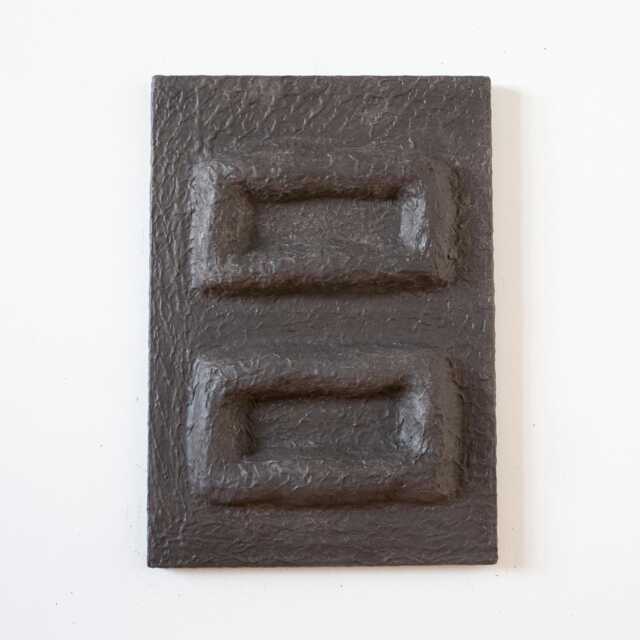Black Japandi Wall Art - Wabi Sabi Artwork Dark Minimalistic Painting Plaster Contemporary Black Minimalist - image 1