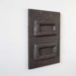 Black Japandi Wall Art - Wabi Sabi Artwork Dark Minimalistic Painting Plaster Contemporary Black Minimalist - thumbnail 3