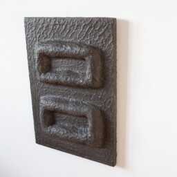 Black Japandi Wall Art - Wabi Sabi Artwork Dark Minimalistic Painting Plaster Contemporary Black Minimalist - thumbnail 2