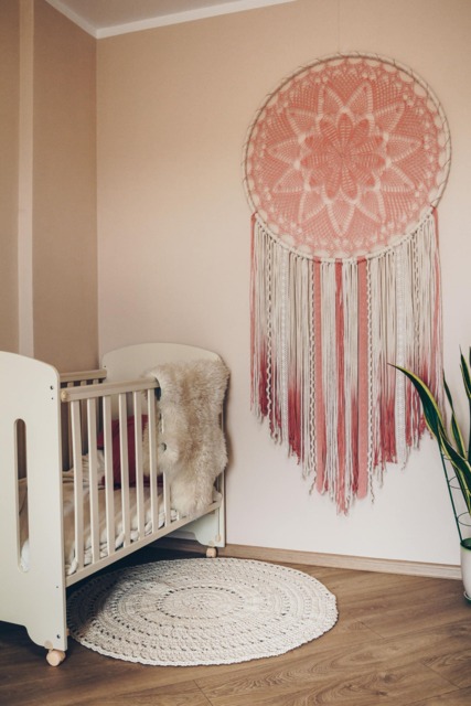 ??rochet Dreamcatcher, Large Mandala Wall Hanging, Dorm Room Decor, Giant Dream Catcher - image 1