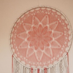 ??rochet Dreamcatcher, Large Mandala Wall Hanging, Dorm Room Decor, Giant Dream Catcher - thumbnail 3