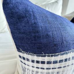 Handmade Hmong Hemp Pillow Cover Patchwork Ethnic Cushion - thumbnail 4