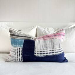 Handmade Hmong Hemp Pillow Cover Patchwork Ethnic Cushion - thumbnail 2