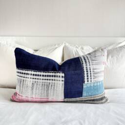 Handmade Hmong Hemp Pillow Cover Patchwork Ethnic Cushion - thumbnail 1