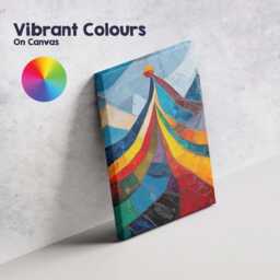 Abstract Rainbow Mountain Peak Geometric Landscape Painting Canvas Wall Art Print Decor Picture Ready To Hang - thumbnail 4