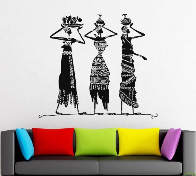 African Women Wall Decal Tribal Home Interior Vinyl Art 1399 - image 1