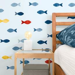 School Of Fish - Fabric Wall Decal Sag Harbor Mej - thumbnail 3