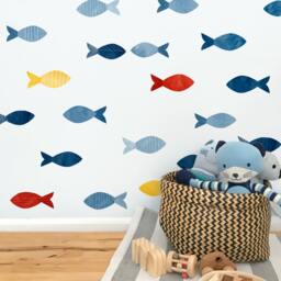 School Of Fish - Fabric Wall Decal Sag Harbor Mej - thumbnail 1