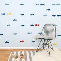 School Of Fish - Fabric Wall Decal Sag Harbor Mej - thumbnail 2