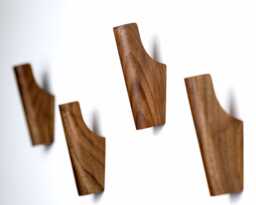 Wooden Wall Hooks, Minimalist Coat Rack, Modern Solid Wood Entryway Scandinavian Home Decor - thumbnail 1