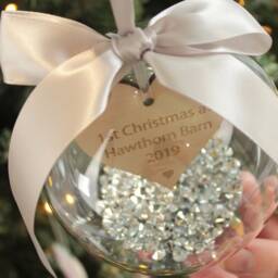 Personalised 1st Christmas At A New Home Tree Bauble Ornament - thumbnail 3