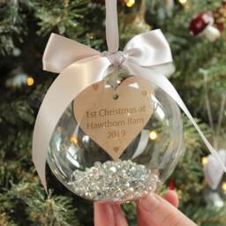 Personalised 1st Christmas At A New Home Tree Bauble Ornament - thumbnail 2
