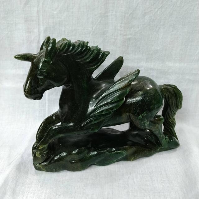 Jade Unicorn Horse - Unicorn Statue Carved Animal Figurines Stone Animals Rock Gemstone Artifacts - image 1