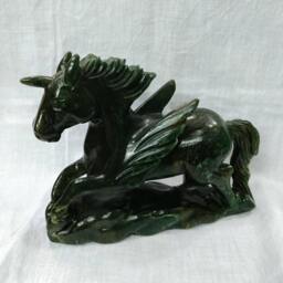 Jade Unicorn Horse - Unicorn Statue Carved Animal Figurines Stone Animals Rock Gemstone Artifacts - thumbnail 1