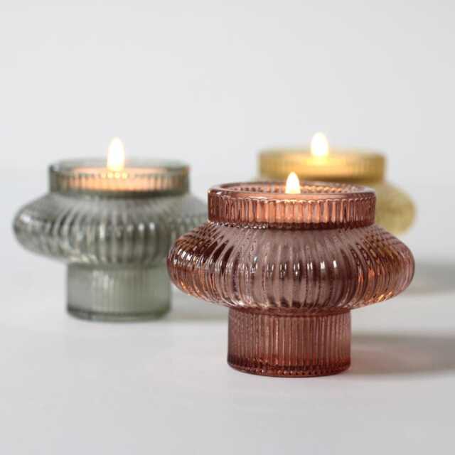 Reversible Glass Candleholder Tealight & Taper Candle - image 1