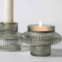 Reversible Glass Candleholder Tealight & Taper Candle - thumbnail 3