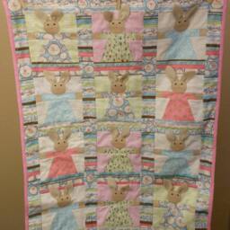 The Bunny Quilt Modern Baby Blanket, Ready To Ship - thumbnail 2