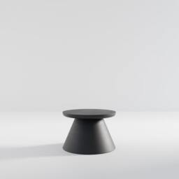 Japandi Black Coffee Table Modern Round Accent Table, 50cm - thumbnail 2