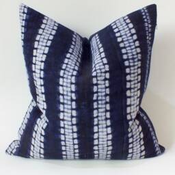 Hmong Throw Pillow Cover Indigo Navy Blue Cushion Case Decorative Handmade Ethnic Fabric Cushions Frazada - thumbnail 2