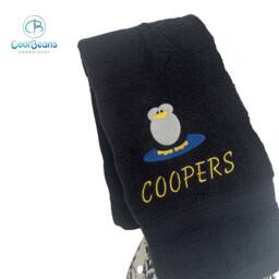Penguin Towel - Personalised Face Cloth/Hand Bath = Embroidered - thumbnail 2
