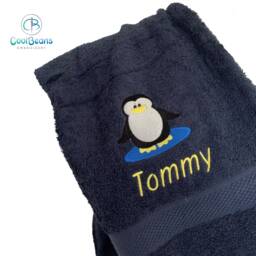 Penguin Towel - Personalised Face Cloth/Hand Bath = Embroidered - thumbnail 3